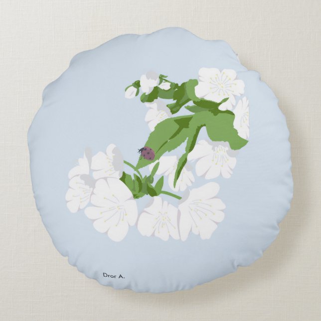 Coussins Ronds Cerisier en fleur  (Dos)