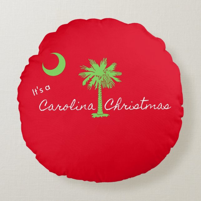 Coussins Ronds C'est un Noël en Caroline du Sud (Devant)