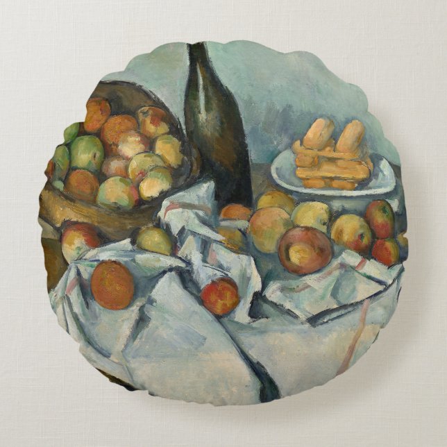 Coussins Ronds Cezanne Panier Pommes Impressionnisme Art (Devant)