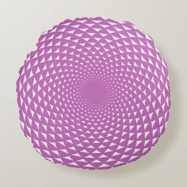 Coussins Ronds Chakra mandala de couronne sahasrara en violet (Devant)