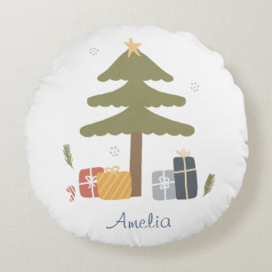 Coussins Ronds Chambre à coucher personnalisée en Arbre de Noël n