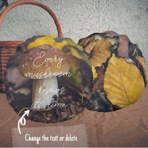 Coussins Ronds Champignons Bolete aux feuilles jaunes