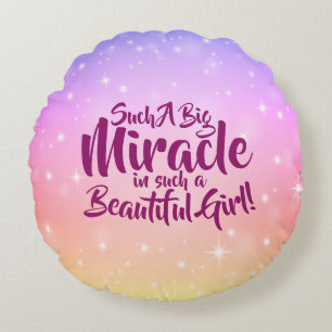 Coussins Ronds Changer un texte si grand miracle belle fille