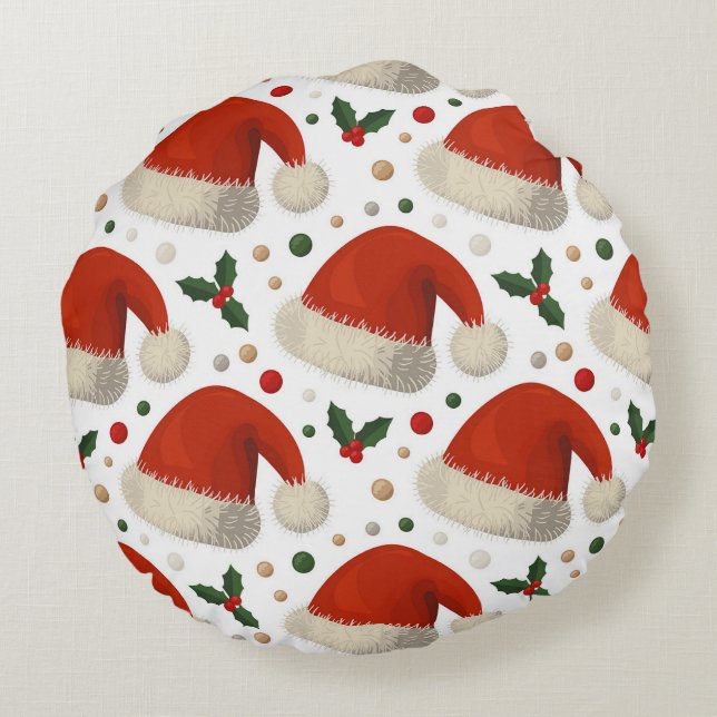 Coussins Ronds Chapeaux de Père Noël (Dos)