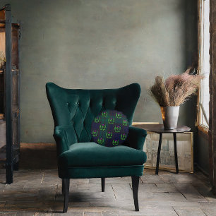 Coussins Ronds Chardon écossais sur tatan foncé Monogramme person