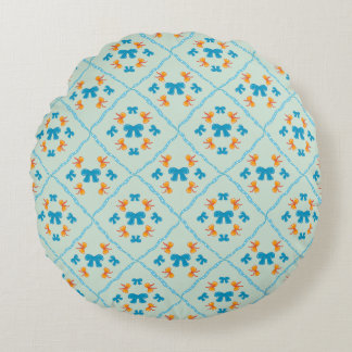 Coussins Ronds Charmant Nœud Papillon Carrelage Géométrique Menth