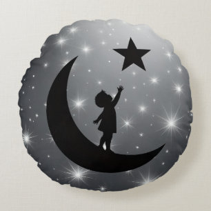 Coussins Ronds Chasseur de rêves Design minimaliste mignon lune e