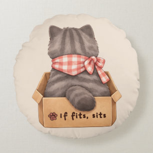 Coussins Ronds Chat dans la boîte