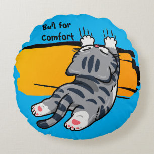 Coussins Ronds Chat Drôle, Chat Gras, Scénario Drôle, R Moderne T