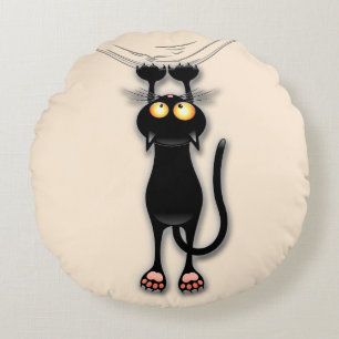 Coussins Ronds Chat drôle Personnage Grattant Tissu