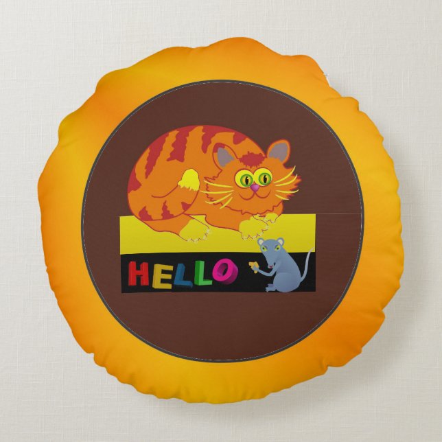 Coussins Ronds Chat et souris (Dos)