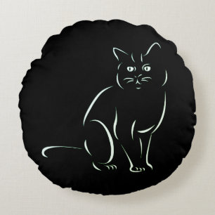 Coussins Ronds Chat Kitty Blanc