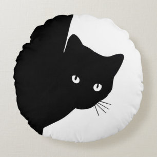 Coussins Ronds Chat noir