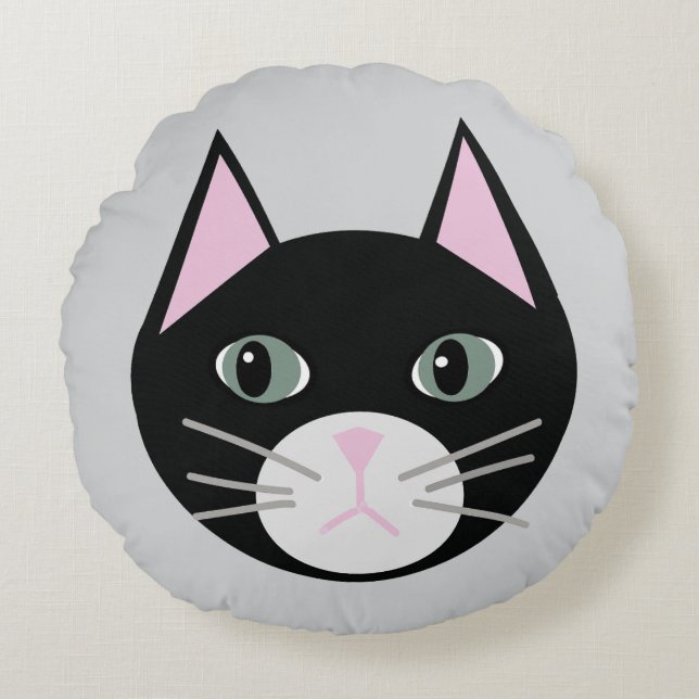 Coussins Ronds Chat noir (Devant)