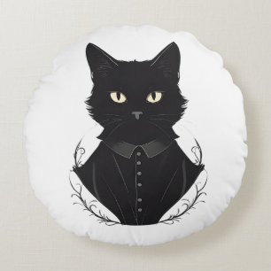 Coussins Ronds Chat noir enchanté de Salem
