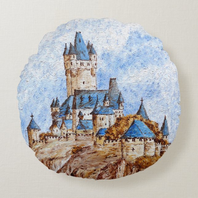 Coussins Ronds Château sur le Rhin (Devant)