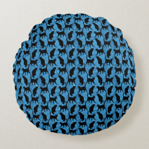 Coussins Ronds Chats noirs Joy Halloween Amateur de chaton Espace