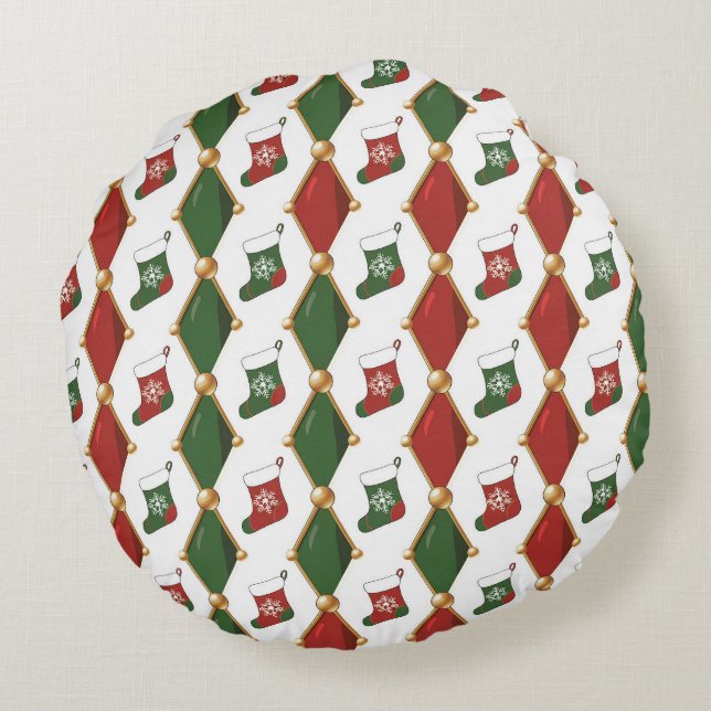 Coussins Ronds Chaussette de Noël  (Dos)
