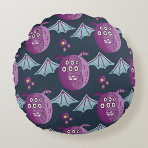 Coussins Ronds Chauves-souris Monster : Cartoon Vintage