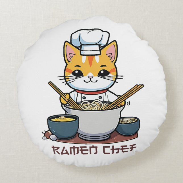 Coussins Ronds Chef de Ramen (Dos)