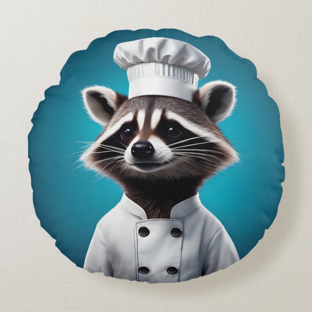 Coussins Ronds Chef Raccoon (Devant)