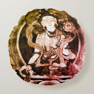 Coussins Ronds Chenrezing Bouddha, Heruka vintage, Thibet