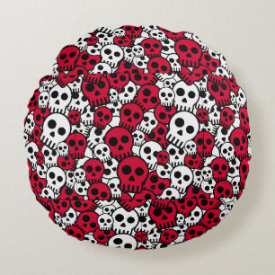 Coussins Ronds Cherry Gothique Motif de crâne Imprimer
