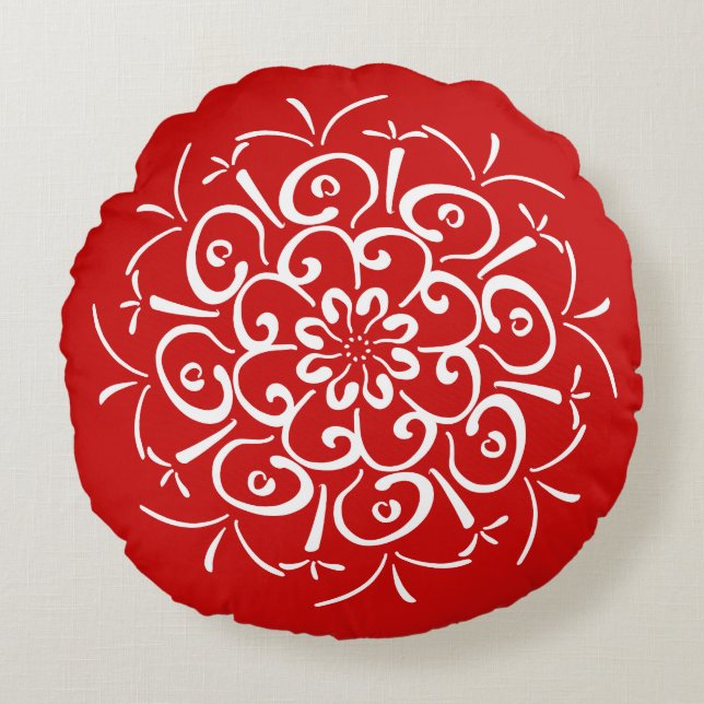 Coussins Ronds Cherry Mandala (Devant)