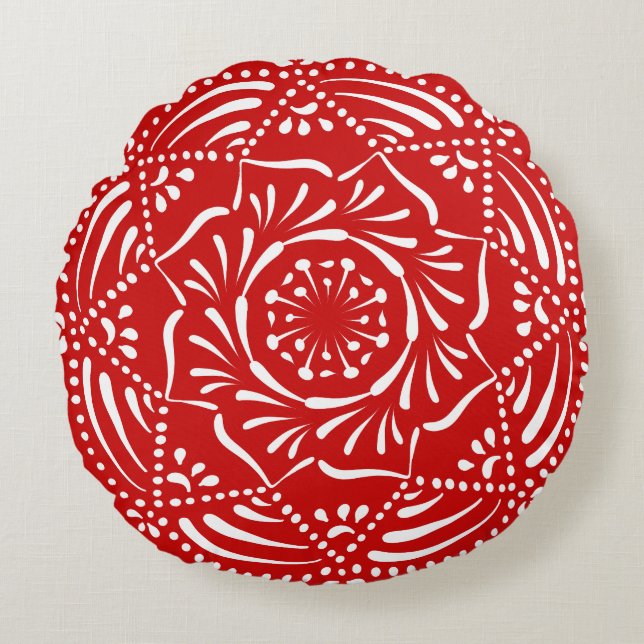 Coussins Ronds Cherry Mandala (Devant)