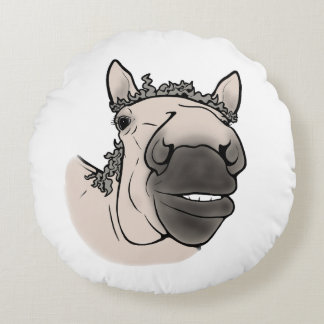 Coussins Ronds Cheval drôle | Équestre fantaisiste