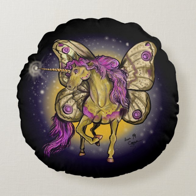 Coussins Ronds Cheval Fairy Empereur jaune (Devant)