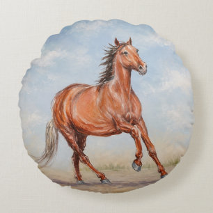 Coussins Ronds Cheval Majestueux