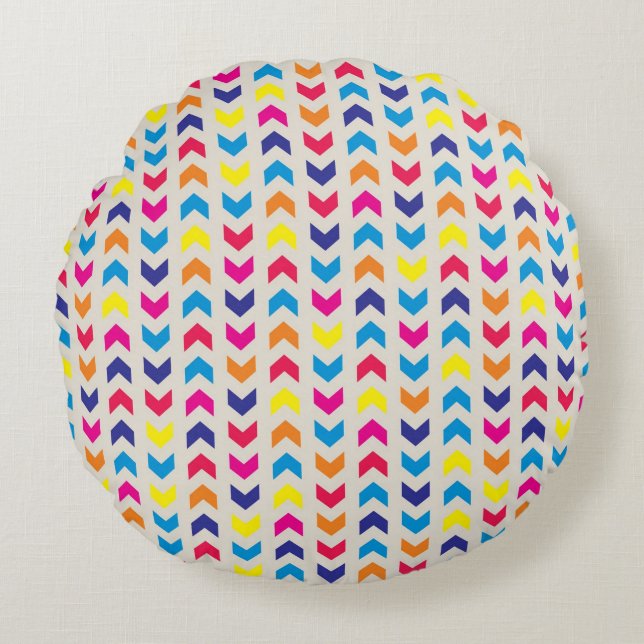 Coussins Ronds Chevron aztèque coloré (Devant)