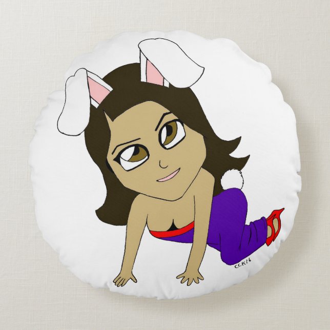 Coussins Ronds chibi bunnygirl (Devant)