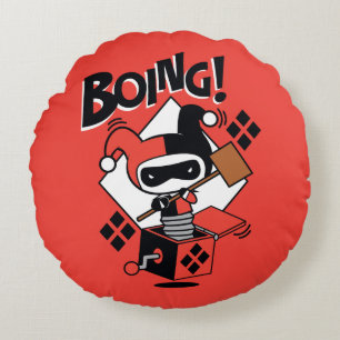 Coussins Ronds Chibi Harley-Quinn-In-A-Box Avec Marteau