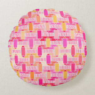 Coussins Ronds Chic industriel d'art déco - rose, pêche, or
