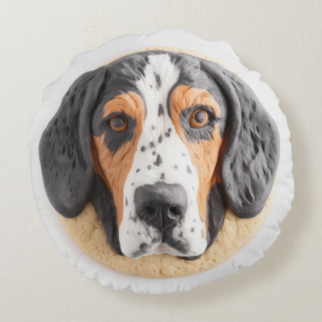Coussins Ronds Chien Bluetick Coonhound Inspiré 3D (Dos)
