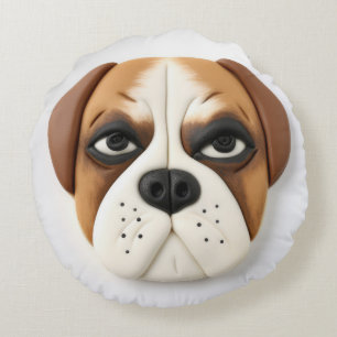 Coussins Ronds Chien Boxer Inspiré 3D 