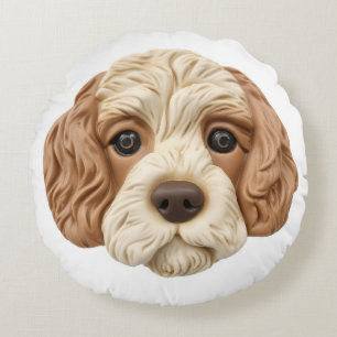 Coussins Ronds Chien Cockapoo Inspiré 3D