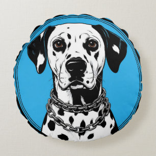 Coussins Ronds Chien Dalmatien Art Canin Moderne Décoration Maiso