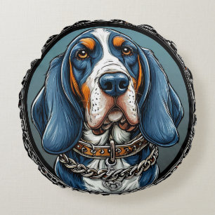 Coussins Ronds Chien dans un design artistique