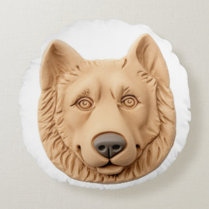 Coussins Ronds Chien de Berger Belge Inspiré de la 3D