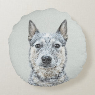 Coussins Ronds Chien de bétail australien - Cute Original Dog Art
