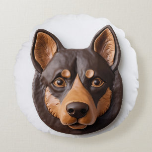 Coussins Ronds Chien Kelpie Australien Inspiré 3D