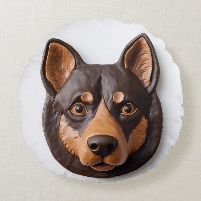Coussins Ronds Chien Kelpie Australien Inspiré 3D (Devant)
