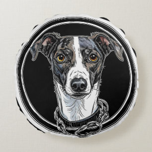 Coussins Ronds Chien Majestueux aux Couleurs Audacieuses