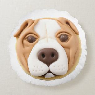 Coussins Ronds Chien Pitbull Inspiré 3D