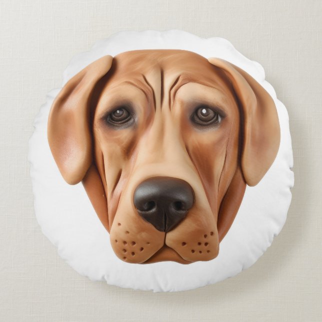Coussins Ronds Chien Rhodesian Ridgeback Inspiré de la 3D (Devant)