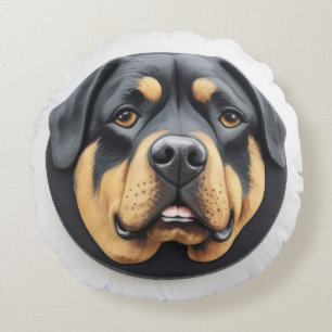 Coussins Ronds Chien Rottweiler 3D inspiré
