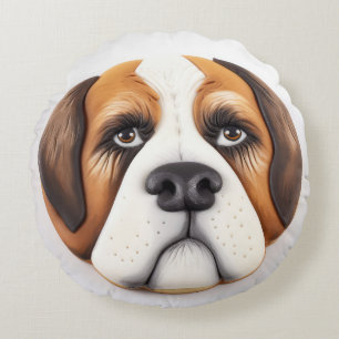 Coussins Ronds Chien Saint-Bernard Inspiré 3D
